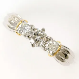 C&A Platinum Yellow Gold Yellow Gold (18K) Platinum 900 Band Ring (Pre-Owned)