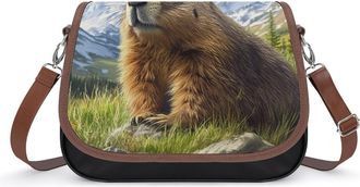 Generic Funny Himalayan Groundhog Womens Crossbody Bag Fashion Shoulder Handbags Message Tote Bag with Adjustable Strap