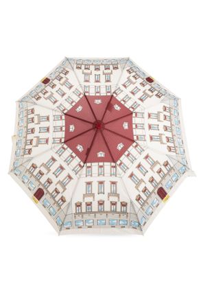 Moschino Folding Umbrella With Print, Unisex, White