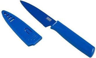 Kuhn Rikon Colori Non-Stick Straight Paring Knife with Safety Sheath, 4 inch in Blue at Nordstrom