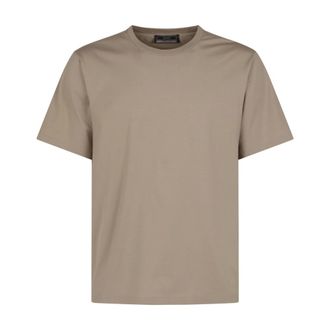 Herno T-Shirts, male, Brown, Size: L T-Shirt con Orli Incollati Functi