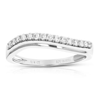Vir Jewels 1/4 cttw Lab Grown Diamond Wedding Band in Sterling Silver For Women