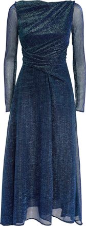 Talbot Runhof Metallic-Thread Draped Midi Dress Size XL