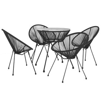 Berkfield Home Timeless 5 Piece Garden Dining Set Black