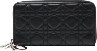Dior Black Leather Long Wallet (Bi-Fold) (Pre-Owned)