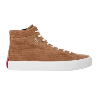 HUGO BOSS Hugo Dyer Hito corduroy lage herensneakers (Pastel Cacao Bruin)