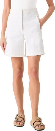 Akris Filia Stretch Denim Shorts in Cream at Nordstrom, Size 14