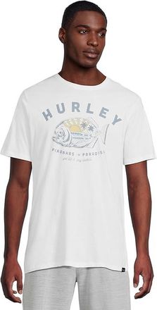 Hurley Piranhas Short Sleeve Mens T Shirt White : 2XL, Cotton/Polyester