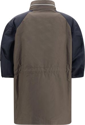 sacai Womens Jacket Nylon And Cotton Khaki-Navy Khaki/navy