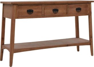 vidaXL Mesa Consola De Madera De Abeto Maciza Marr&oacute;n 126x40x77,5 Cm Vidaxl