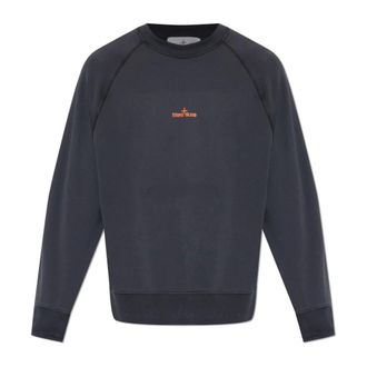 Stone Island Logo Sweatshirt - male - Stone Island - Sweatshirts - Blue - XL - Sweatshirts & Hoodies