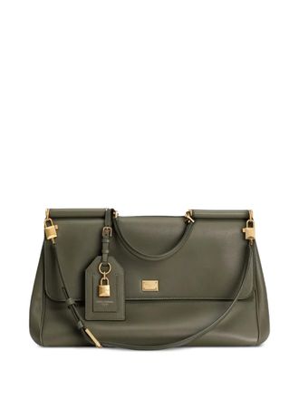Dolce & Gabbana My Sicily padlock top-handle tote bag - women - CALFSKIN/PVC - One Size - Green