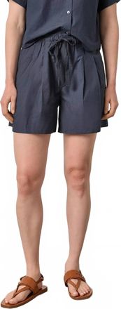 Lilla P Womens Pleat Waist Short In Navy