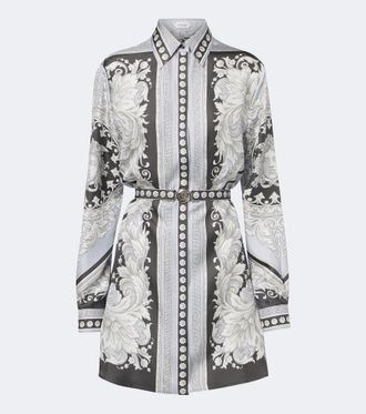 Versace Medusa printed silk twill shirt dress