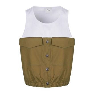 8pm Sleeveless Tops, female, Green, Size: S Top Adelaide