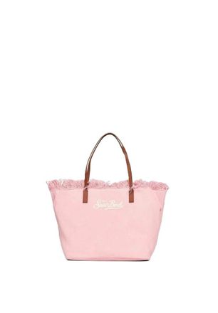 MC2 Saint Barth Spacious Pink Tote Bag with Fringed Edge