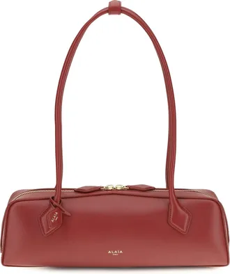 Alaia Womens Shoulder Bag Le Teckel Carmine Red Calf Leather