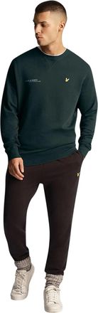 Lyle & Scott Heren Ordinate Logo Katoenen Sweatshirt (Groen)