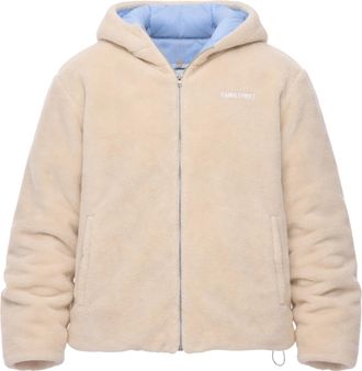 Family Fir$t Milano Beige Teddy Bomber Jacket with Hood Zip