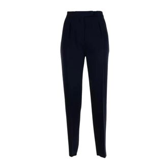 Max Mara Straight Trousers, female, Blue, XS, Pleated StraightLeg Trousers
