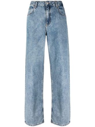 Moschino Jeans dritti con effetto schiarito - Blu