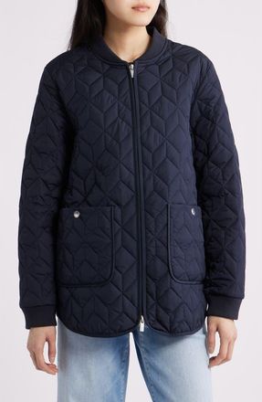 Ilse Jacobsen Art Quilted Coat in Dark Indigo at Nordstrom, Size 10 Us