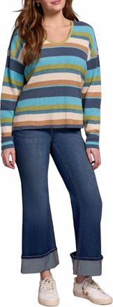 Tribal U-Neck Sweater In Wasabi