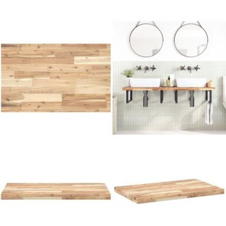 vidaXL Piano da Bagno Non Trattato 120x50x4cm Legno Massello di Acacia - Piano da bagno in acacia - Piano da bagno non trattato
