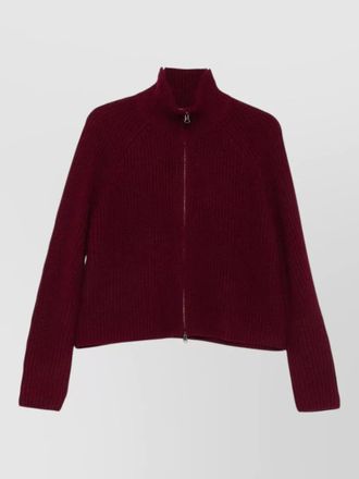Lisa Yang cashmere ribbed-knit high-neck zip-up cardigan