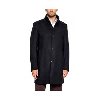 HUGO BOSS Hyde Wol Stand Up Kraag Jas - Heren - Mantel - Zwart - 2XL - Wol - Jassen