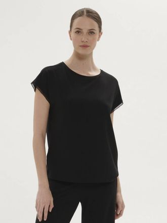 Simone P&eacute;r&egrave;le Aurore Short Sleeve Top In Black