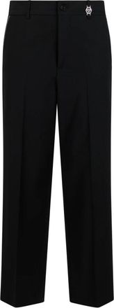 Philipp Plein Loose Fit Broeken - Heren - Straight fit broeken - Zwart - XS - Wol - Broeken