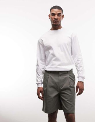 Obey Dean - Pantaloncini a pieghe kaki-Verde