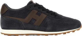 Hogan Low-Top Sneakers with Dark Suede Upper