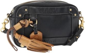 Chlo&eacute; Tweedehands leren schoudertassen - Dames - Vintage Schoudertas - Zwart - ONE Size - Vintage