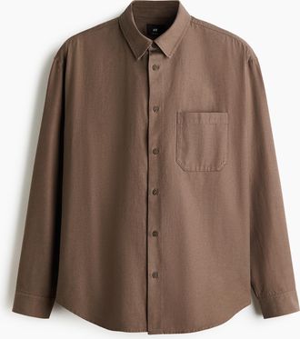H&M Hemd in Relaxed Fit - Braun