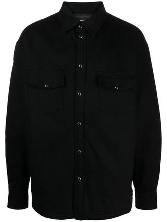 Purple padded twill shirt jacket - Black