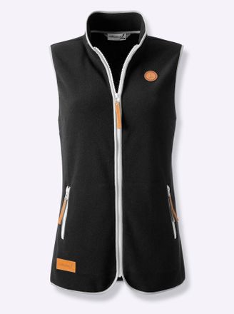 Casual Looks Fleeceweste CASUAL LOOKS, Damen, Gr. 38, schwarz, 100% Polyester, unifarben, Westen Fleeceweste