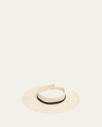 Brunello Cucinelli Hemp Visor with Monili Band