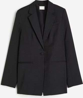 H&M Einreihiger Blazer - Schwarz