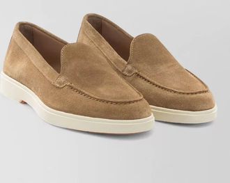 Santoni suede leather loafers