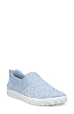 Ecco Soft 7 Slip-On Quilted Sneaker in Dusty Blue/Dusty Blue at Nordstrom, Size 10-10.5Us