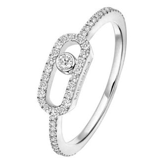 Messika Move Uno 18k White Gold Diamond Ring, Size 48