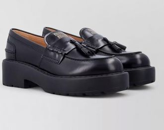 Miu Miu leather platform tassel loafers