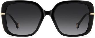 Carolina Herrera Her 55mm Gradient Square Sunglasses in Black/Dark Grey Sf at Nordstrom