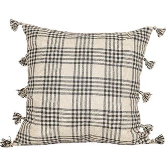 Foreside Home And Garden Remi Plaid Decorative Indoor/Outdoor Accent Throw Pillow, 30 x 30 in Gray at Nordstrom, Size Medium