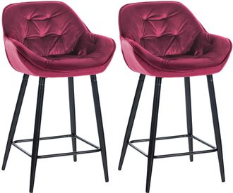 Clp Clp - Set De 2 Taburetes De Bar Gibson 76 De Terciopelo Lila