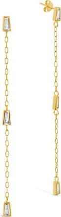 Sterling Forever Rhodium Plated Lillian CZ Drop Stud Earrings in Gold at Nordstrom Rack