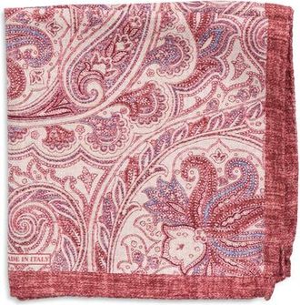 Nordstrom Paisley Silk Pocket Square in Red at Nordstrom