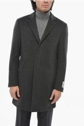 Corneliani CC COLLECTION Fully-Lined Virgin Wool Coat with Hidden Butto size 50
